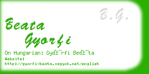 beata gyorfi business card